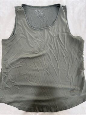 Chico's Olive Scoop Neck Sleeveless Tank